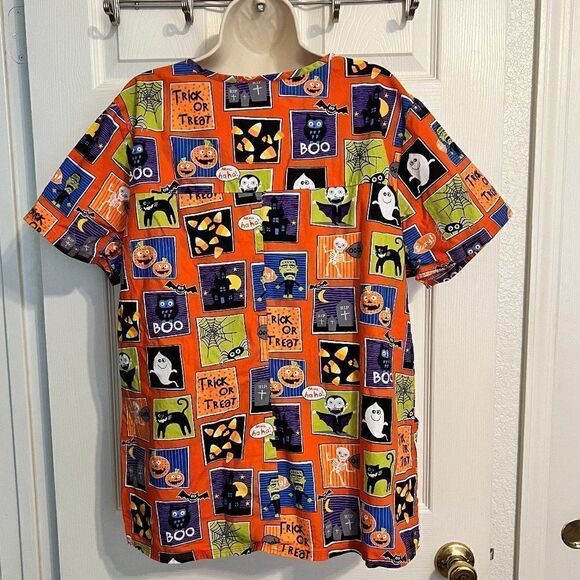 ScrubStar Halloween Print Nursing/Medical Scrubs Size XL - Picture 3 of 6